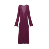 Women's Explosive Long-Sleeved Knitted Hollow V-Neck