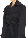 Temperament Long-Sleeved Solid Color Waist Thin Coat 2025 New High-End Fashion Wind Coat