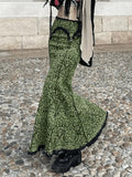 Vintage Mermaid Patchwork Printed Maxi Skirt- Outfit