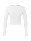 Long Sleeve Ribbed Crop Top- Outfit