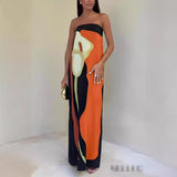 Women's Explosive Avocado Printed Corset Dress - Long-Term Stocking On The