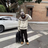 And Winter Fair Island Jack Flower Sweater Men's Korean Version Of Loose Minority Ethnic Style Design Knitted
