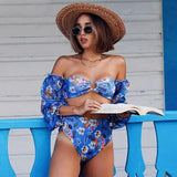 New Bikini Set Beach Skirt Tunics for Beach Long Leaves Print Bikini Cover up Robe de Plage Sarong Beach Swimsuit