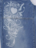 Vintage Washed Heart Print Jeans- Outfit
