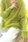 Women Sweaters Solid Basic Knitted Pullovers Elegant Soft Ladies Loose Casual Spring Autumn Jumper Female