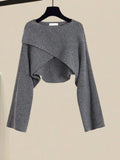 3 Piece Sets Womens Outfits Korean Casual Irregular Knitted Sweater +basic T-shirt +knitting Skirts Set Women