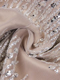 V Neck Slim Midi Dress Luxury Beaded Sequin Glitter Backless Skinny Mini Dress Spaghetti Strap Bodycon Split Celebrity
