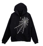 Gothic Streetwear Skeleton Print Oversize Hoddie Women Punk Harajuku Hip Hop Zipper Sweatshirt Female Mall Goth