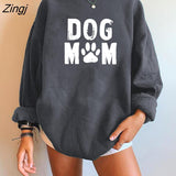 Mom Print Women Sweatshirts Drop-shoulder Pullovers Autumn Winter Sweatshirt Streetwear Harajuku Tops Women Clothes