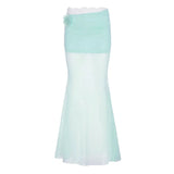 Fresh Girl Dopamine Gradient Color Woven Sling Design Hollow Low Tie Collar Sexy Vest