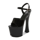 Summer Walking Show Artifact Model High-heeled Shoes Sandals Pole Dancing 17CM Sexy Black Platform Hate Sky High-heeled