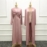 Solid Color Fresh And Sweet Two-piece Dress Cardigan