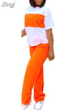 Pieces Women's Sets 2023 Summer Autumn Letter Print Pullover Suit Tops And Pants Suits Two Piece Set Tracksuit