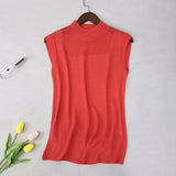 Women top women white and black shirt sexy street style Tank Tops Knitted Solid Wild ice silk knitting women clothing