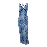 Zingj New Women's Fashion Retro Print Sexy Back Strap Slim Hip