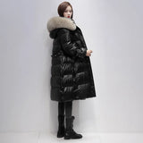 2023 Winter Down Jacket Women Natural Real Fox Fur Collar Hood Extended Thicken Long Feather Coat Water Proof