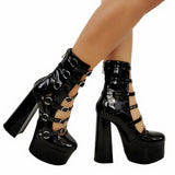 High Heels Gothic Black Babes Thick Heel Plus-Size 47 High Heels