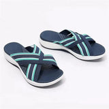 Summer Cross Wedge Casual Daily Slippers Elastic Sandals Wholesale Thick Bottom Beach Drag Women slippers