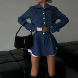 Fashion Short Button Cardigan Cake Short Skirt Two Sets Of Women's