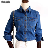 Shirts Denim Jean Shirt Blouse Tops New 2020 Spring Summer Ladies Jeans Shirts Casual Womens Blusas Long Sleeve Female