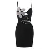 Strap Bandages Dress 2022 New Beading Women Sexy Clothing Club Party Celebrity Mini