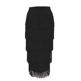 Women Bandage Skirts New Tassel Sexy Elegant Party Evening Long Skirts Fashion Woman 2021 Black