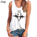 Angel Printing Tank Top Women Sleeveless Summer 2022 Harajuku Vest Round Neck Graphic Tee Shirt 90s Girls Femme Ropa