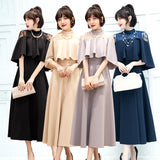 Evening Dress Woman 2025 New Winter Banquet Elegant Temperament Famous Slim Dress Mid-Long Evening