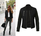 2020 Autumn Winter Fashion Solid Women Jacket O Neck Zipper Stitching Quilted Bomber Tops Ladies Jacktes Coats Plus