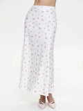 Satin Floral Midi Skirt- Outfit
