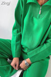 Women's Zipper Sweater Polo Oversized Pink Soft Knitted Sweaters Pullover Female Loose Thermal Sweaters for
