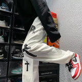 Street Cross High Street Leisure Loose Hip-Hop White Pants Jeans Men's Ins