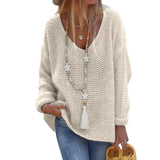 Pullover Sweater V-neck Long-sleeved Knitted