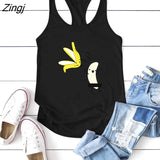 Casual Banana Printed Funny Tanks Tops Summer Tops for Women 2020 Sexy Sleeveless Slim Short Tanks Ladies Vest