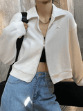 Cropped Zip-Up Jacket- Outfit