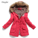 New Winter Women Jacket Medium-long Thicken Outwear Hooded Wadded Coat Slim Parka Cotton-padded Jacket
