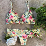 Bikini Set Women Swimwear Push Up Swimsuit Top Solid Bottom Print Brazilian Biquini Bathing Suit Swim Wear