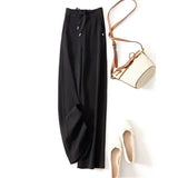 Y2k Office Lady Wide Leg Pants Summer Loose High Waist Streetwear Women Straight Trousers Korean Lace Up Suit Pants