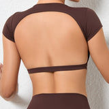 Zingj Chest Mat Nude Yoga Clothes Tight Fast-Dry Sports Yoga Top Outdoor Running Beautiful Back Health-Outfit
