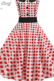Women Pink Polka Dot Elegant Party Dress Retro Vintage 50s 60s Pin Up Rockabilly Dress Casual Robe
