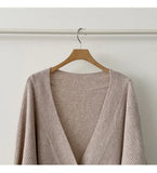 Preppy Solid Color V Neck Baggy CardiganOutfit