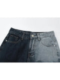 Women Straight Jeans Korean High Waist Chic Gradient Female Denim Trousers Vintage Baggy Casual Fashion Streetwear