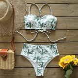 New Bikini Set Beach Skirt Tunics for Beach Long Leaves Print Bikini Cover up Robe de Plage Sarong Beach Swimsuit