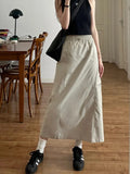 Pocket Work Dress Summer High-Waist A Word Casual Design Feeling Of Medium And Long