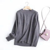 2021 Winter Beige Knitted Sweater Women O Neck Jumper Female Oversize Pullovers Chic Tops Comfort Warm