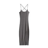 Sexy Girl Female Spring Slash Neck Drawstring Low Chest Color Patchwork Wrinkle Fold Bandage Sexy Slim Hip Dress Robe