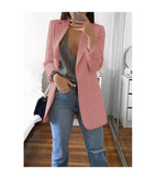New Fashion Women's Casual Suit Set Multi-color Lapel Slim Cardigan Temperament Commuting Solid Color Suit Coat
