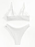 smocked V-neck bikini