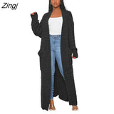 New Winter Warm Sweater Coat Women's cardigans Casual Long Knitted Cardigan Sweater Jacket Loose V-Neck