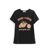 Queens Women Motorcycle Floral Print Bohemian Tops T-shirt Ladies Beach Boho Cotton